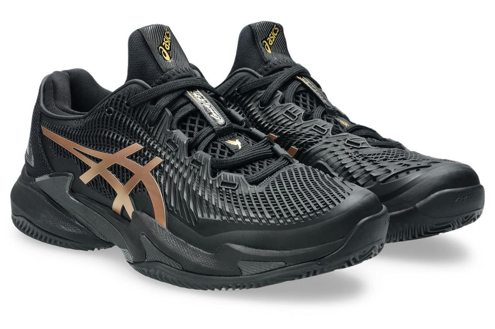 Мужские теннисные кроссовки Asics Court FF 3 Novak Clay Night Energy - black/prism gold