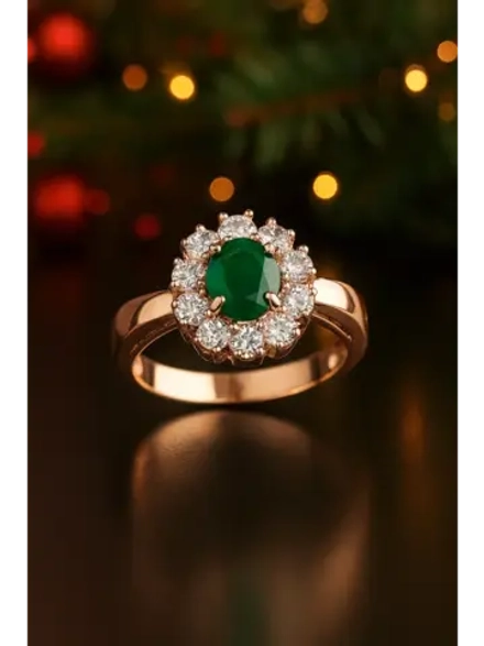 Кольцо серебряное с изумрудным агатом