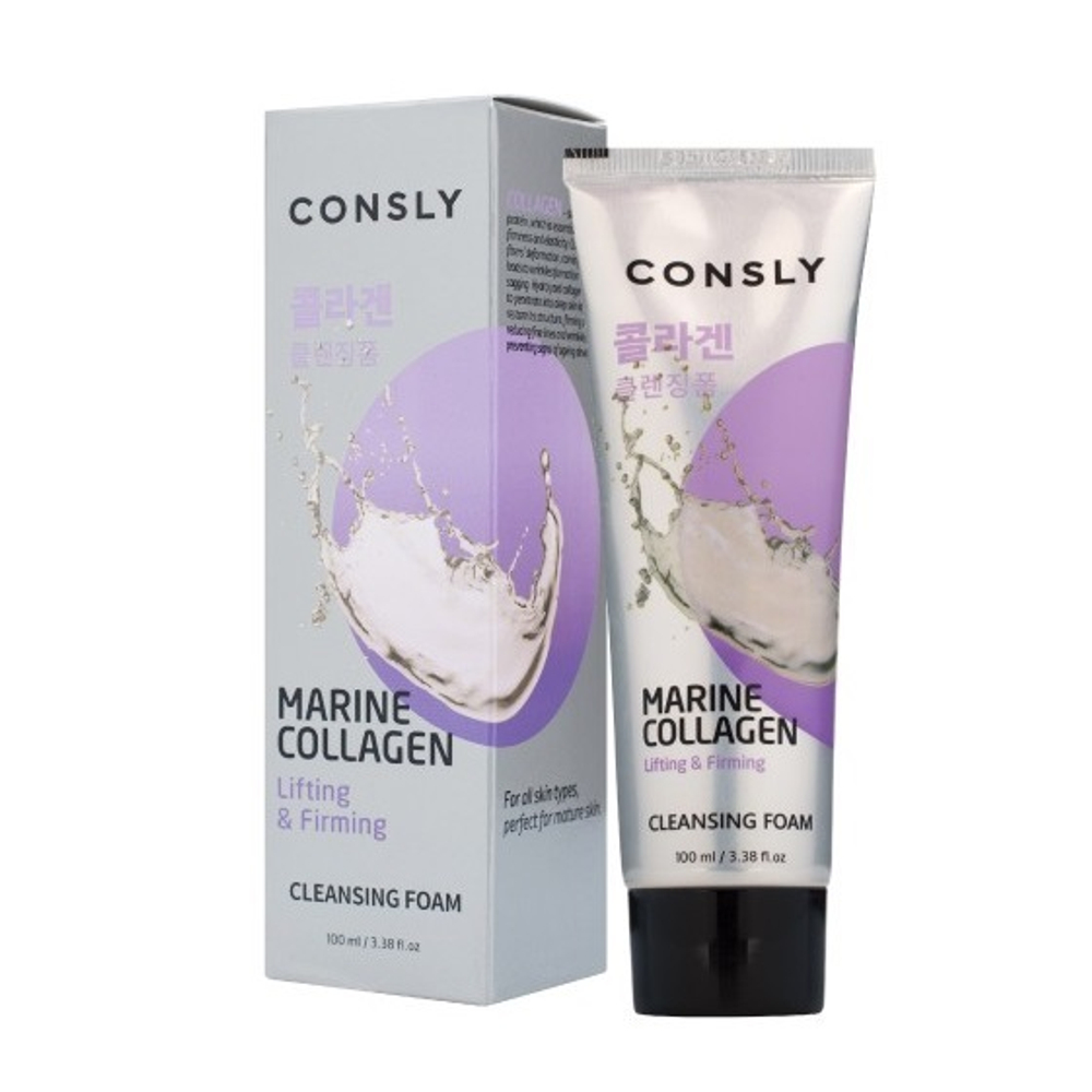 Пенка для умывания кремовая укрепляющая с морским коллагеном Consly Marine Collagen Lifting Creamy Cleansing Foam 100мл