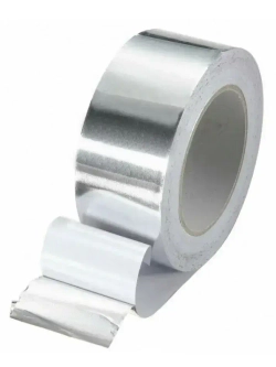 Алюминиевая термостойкая клейкая лента НСТ ПРОФИ-50мм*50м / скотч алюминиевый термостойкий 60мкм