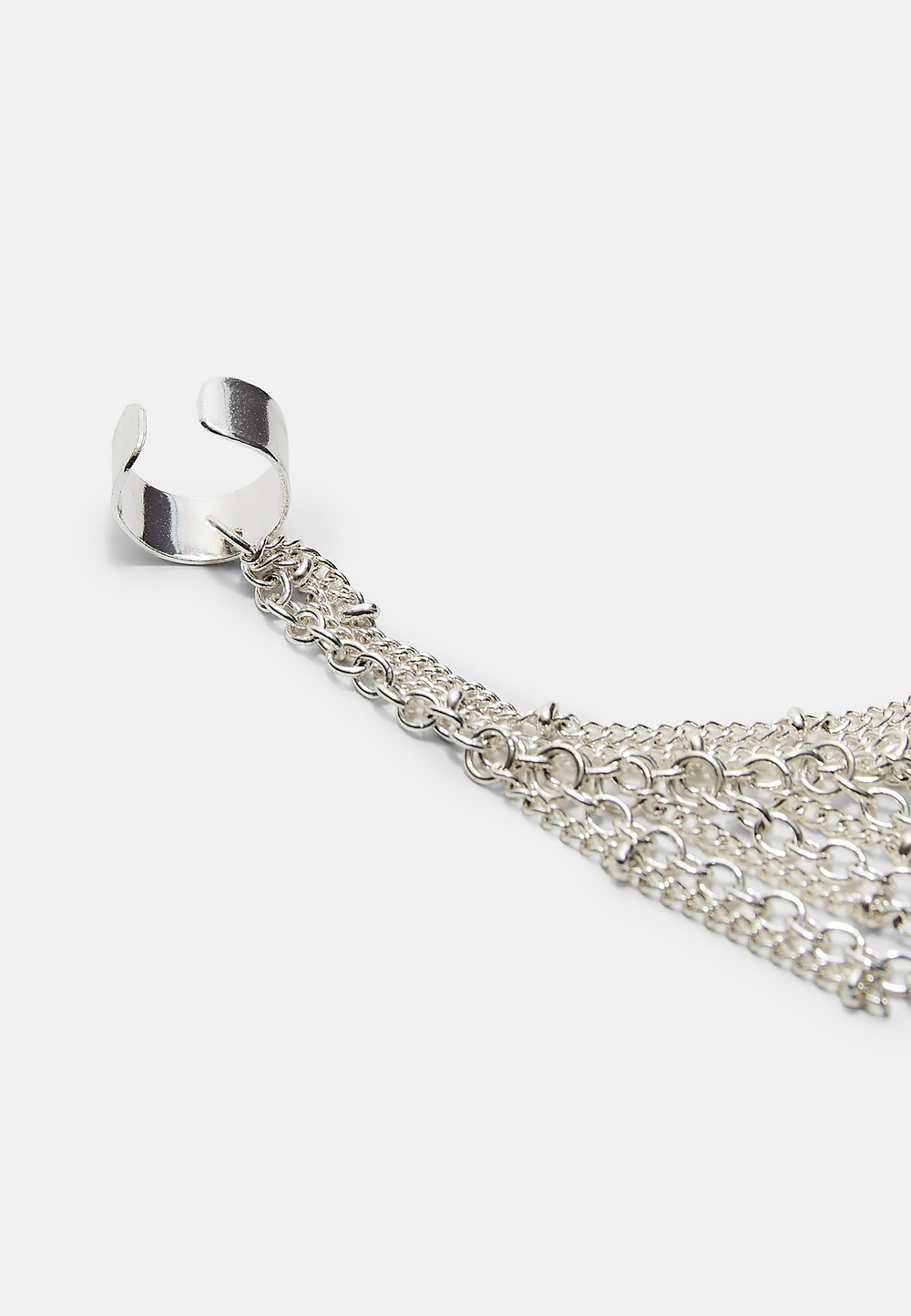 STRADIVARIUS Серьга-кафф с каскадной цепочкой, серый