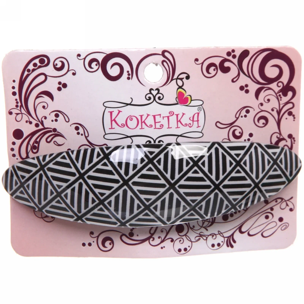 Заколка автомат «Calista - Lili», овал, 6 цветов, 9*2,5см (Кокетка)