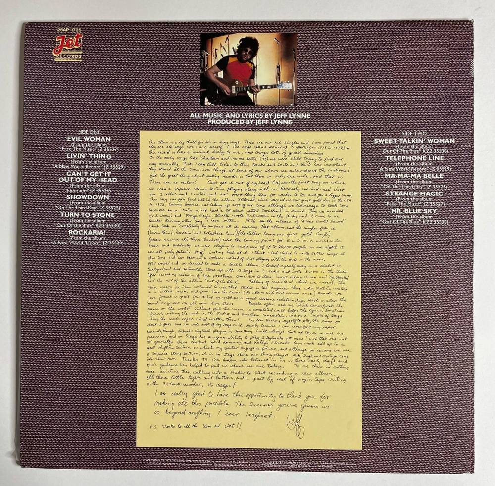 Винтажная виниловая пластинка LP Electric Light Orchestra ELO Greatest Hits (Japan 1979)