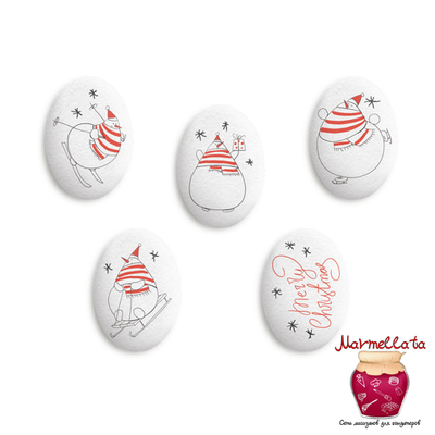 Сахарные фигурки Медальоны СНЕГОВИКИ, 35*25 мм, 10 шт.