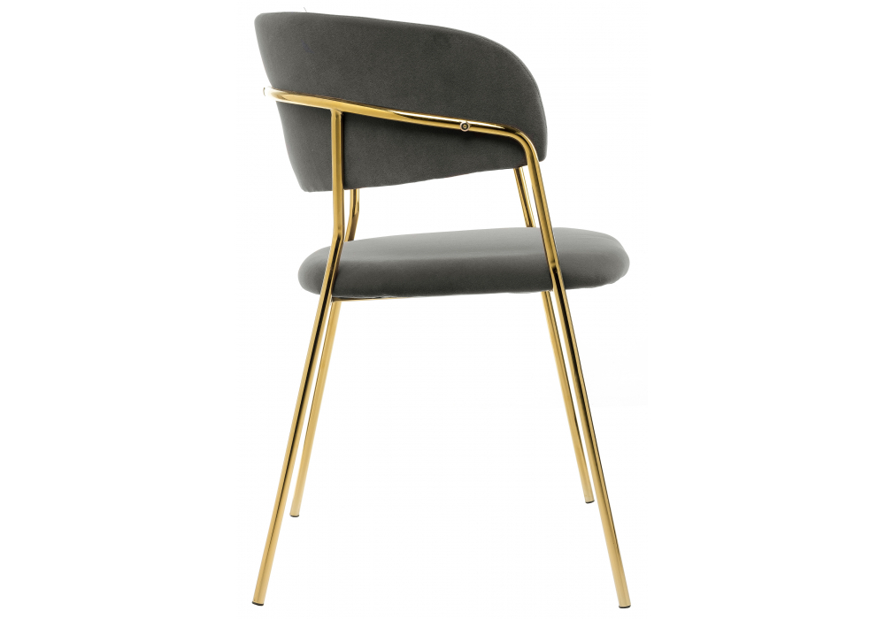 Стул на металлокаркасе Woodville Kamelia темно-серый, золотой
