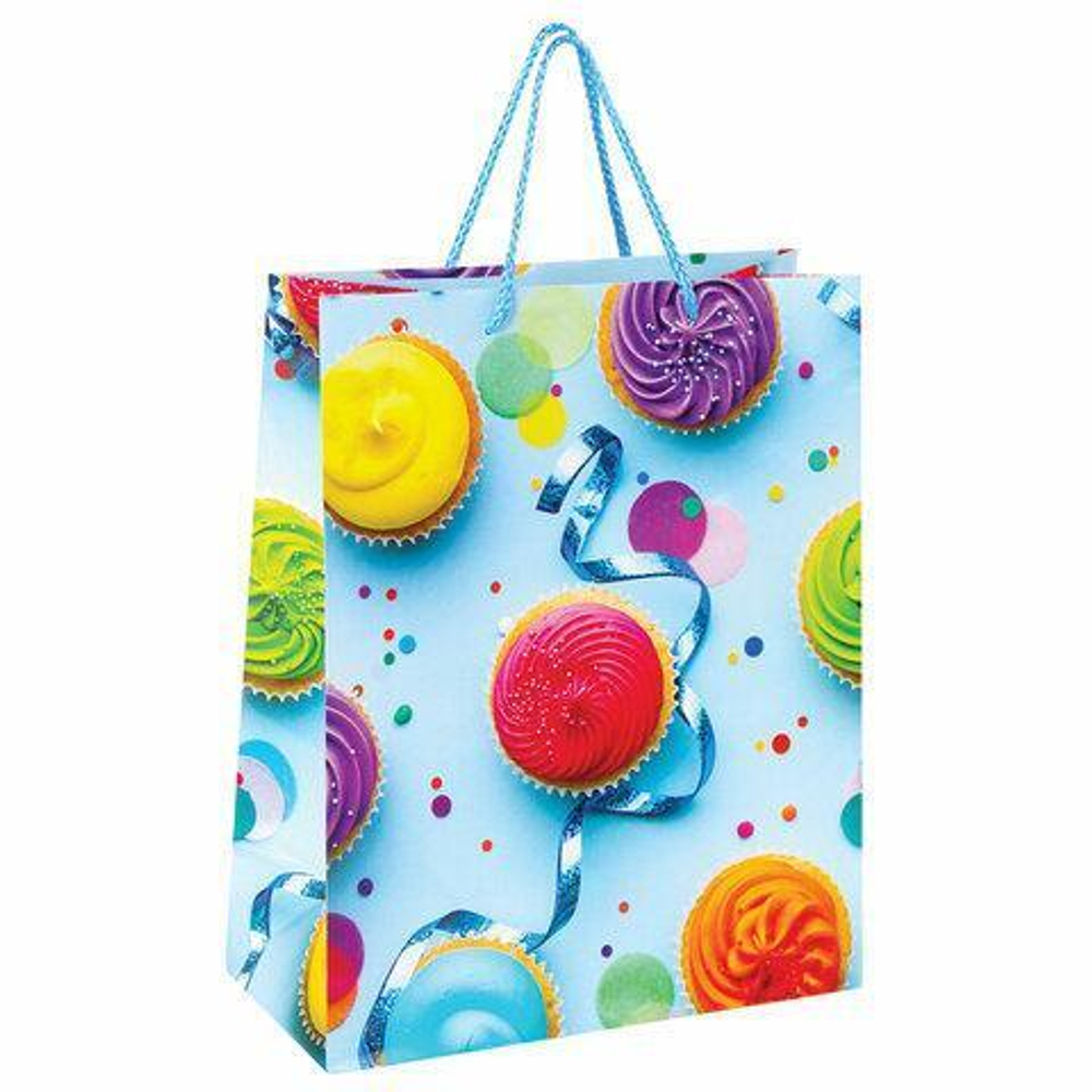 Пакет подарочный 26x13x32см. "Кексики" ламинированный (Золотая сказка)