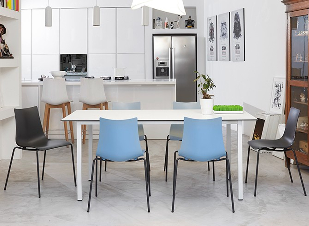 Стул пластиковый Scab Design Zebra Technopolymer 4 legs, антрацит, голубой