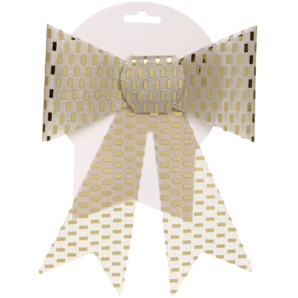 Бант на ёлку «Сияние» 16*21 см, Шампань