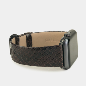 Ремешок для Apple Watch 42/44mm Classic из кожи питона темно-коричневого цвета