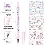 Ручка шариковая ЮНЛАНДИЯ "UNICORN", синяя, SOFT TOUCH покрытие, узел 0,7 мм, линия письма 0,35 мм, 143726