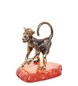 Народные промыслы AM-1144 Фигурка «Обезьяна Моряк» (латунь, янтарь)