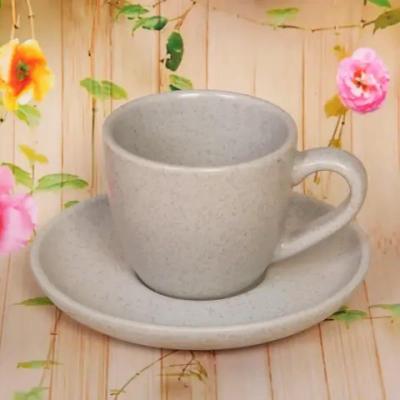 Кофейная пара керамическая «Stone» (кружка 80мл+блюдце)