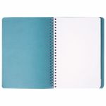 Тетрадь А5 (148x218 мм), BRAUBERG "Office PRO", гибкая, под кожу, гребень, 80 л., бирюзовая, 111043
