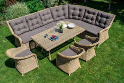 "Бергамо" плетеный угловой диванный модуль, цвет соломенный