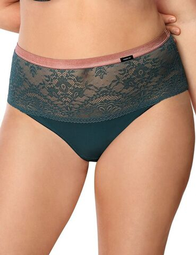 Трусики-слипы Zoya из вискозного и кружевного полотен (Размер: S) (Цвет: темно-бирюзовый)