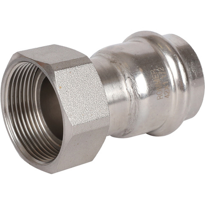 ROMMER Переходник с накидкой гайкой 42x1 1/2" из нержавеющей стали прессовой