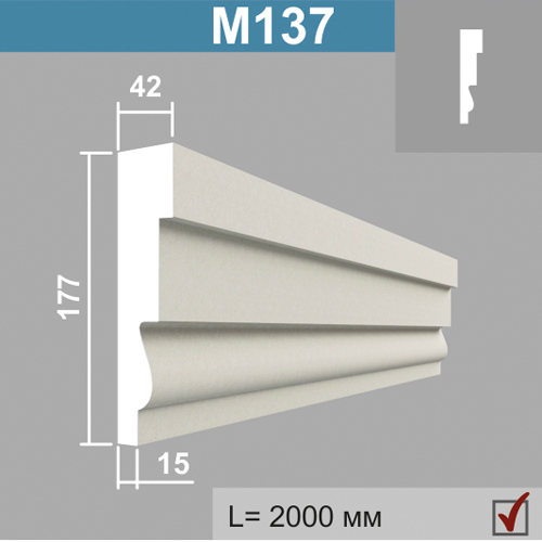 М137 молдинг (45х185х2000мм)6шт в кор