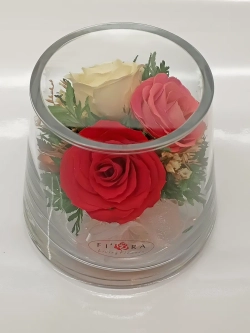 натуральные розы в стекле, вакуум