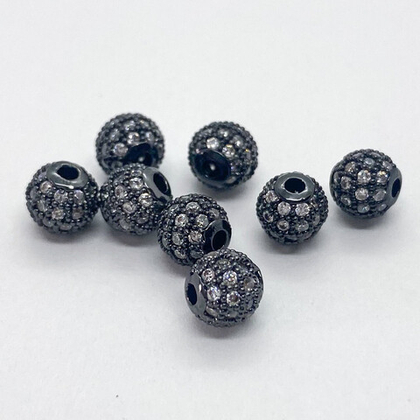 Бусина Milano LUX, цвет черный металл, диаметр 6 мм, цена за 1 шт