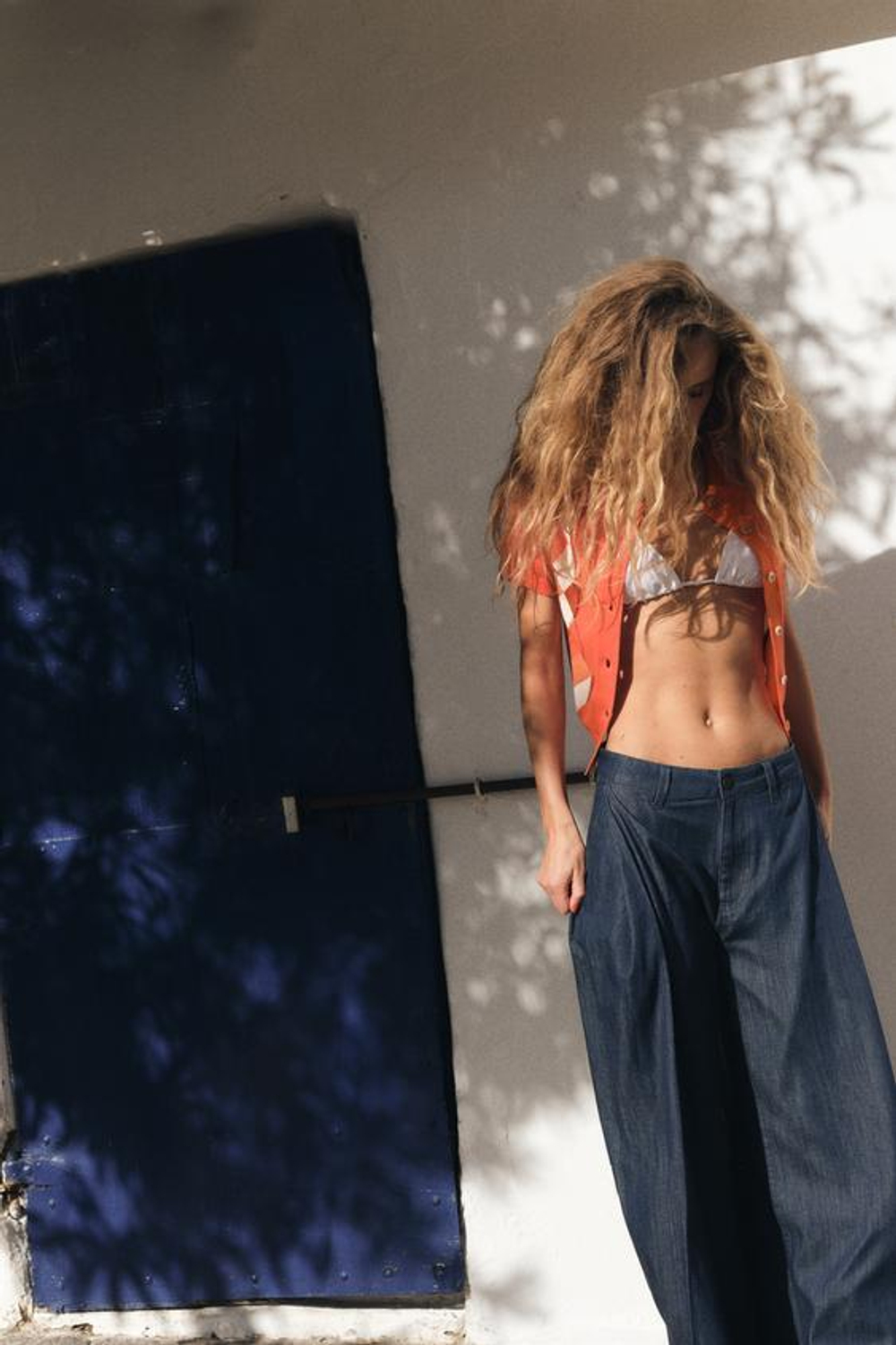 ZARA КАРДИГАН С УЗОРОМ «РОМБЫ», ОРАНЖЕВЫЙ