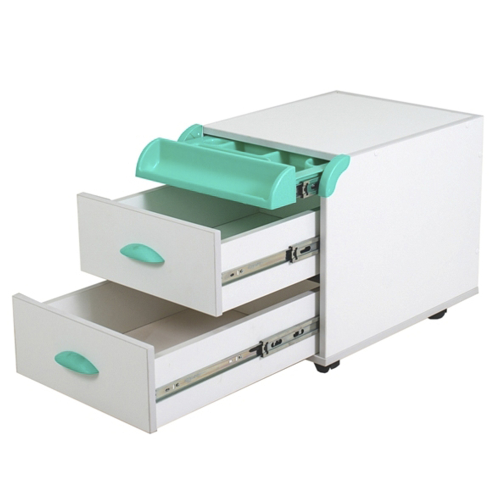 Тумба Дэми на колёсиках с 2 ящиками и органайзером для канцелярии (ТУВ.09)