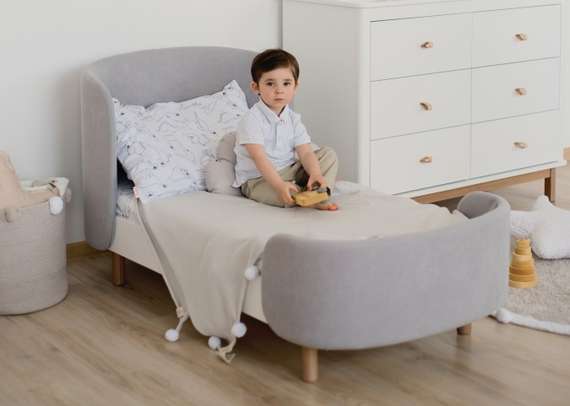 Кровать KIDI Soft для детей от 2 до 4 лет (серый)