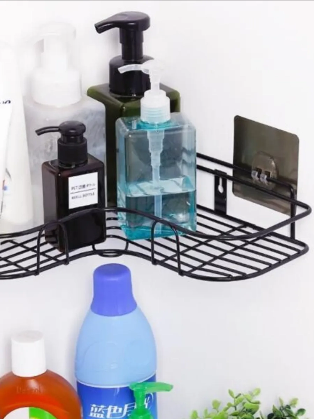 Угловой органайзер для ванной без сверления настенная полка