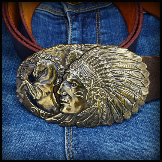 Пряжка для ремня "Вождь" , латунь