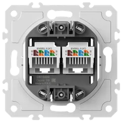 Donel механизм розетки RJ45 + RJ45 (двойная) cat.6/ClassE-8/8, серия DB