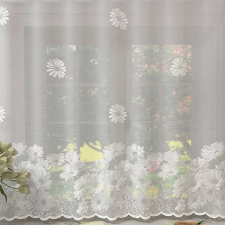 Занавеска "Л. в817", без шторной ленты, цвет белый, Беларусь.