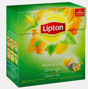 ЧАЙ LIPTON ЗЕЛЕНЫЙ МАНДАРИН АПЕЛЬСИН ПИРАМИДКА 20ШТ 34ГР