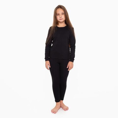Комплект термобелья для девочек (джемпер, брюки) А.83-4 РЛ, чёрный, р. 110см 9165550