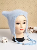 Шапка с ушками зимняя ангора вязаная