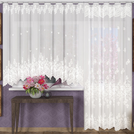 Комплект из двух занавесок "Л. 538", цвет белый, Беларусь.