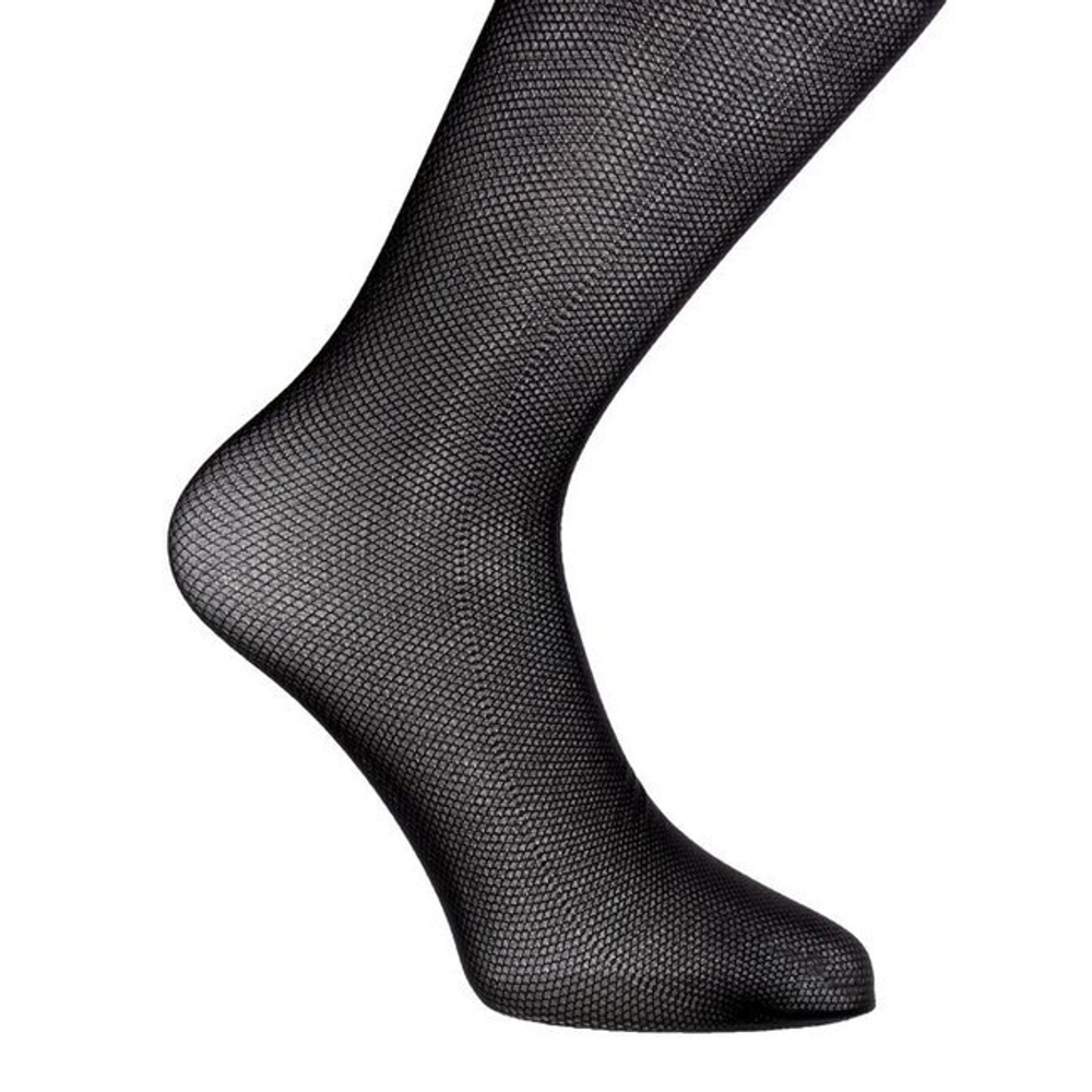 Чулки в микросеточку черные EMOTION RETE VISION с кружевом на силиконовой ленте,40 den , 3/4 ML (Цвет: черный)