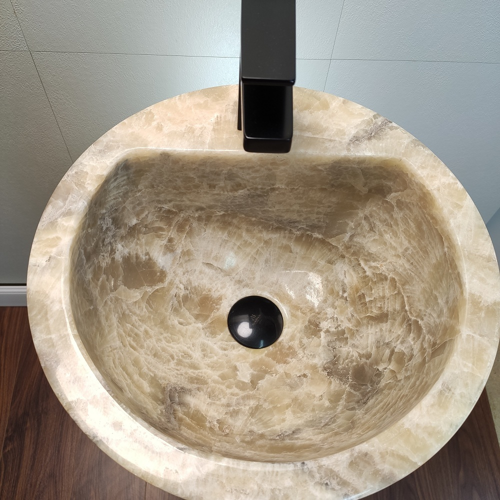 Раковина напольная из оникса Grey ON-01345 (40*40*90 см)