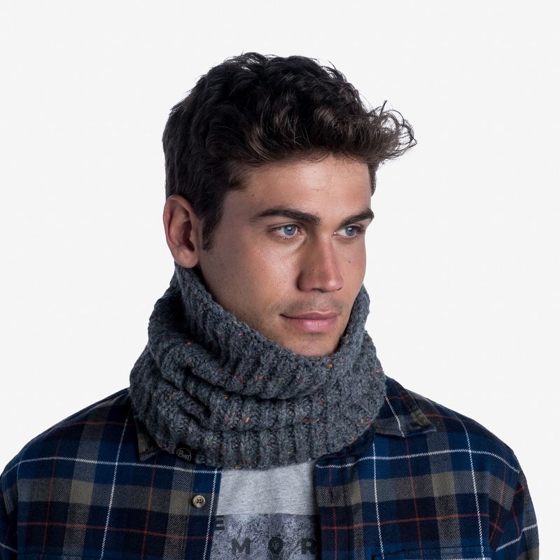 Вязаный шарф-труба с флисом Buff Neckwarmer Knitted Polar Kim Grey Фото 2