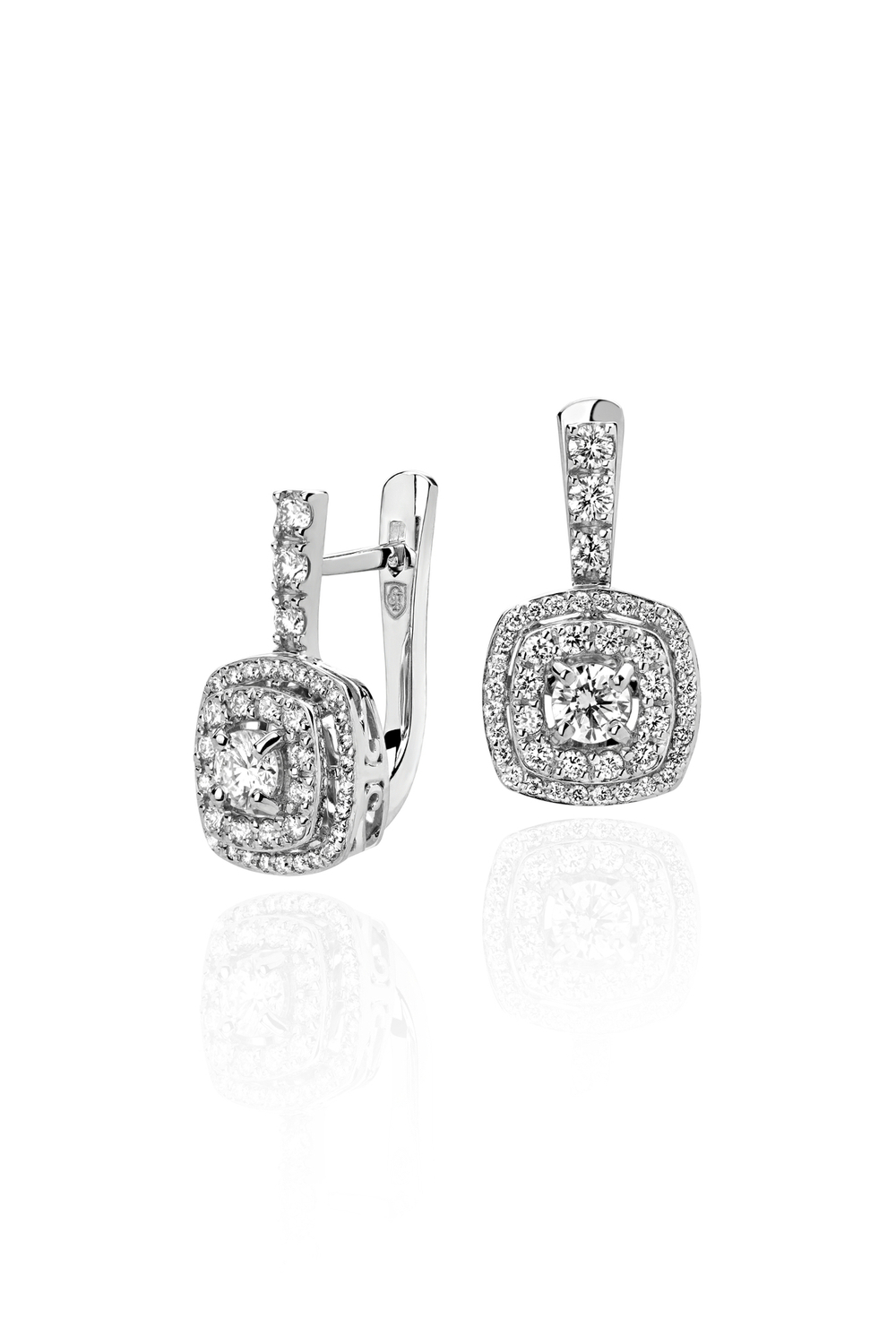 Серьги с бриллиантом  из белого золота JA-S-С6213233