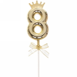 Топпер Цифра Королевский вечер «8» 22 см , микс