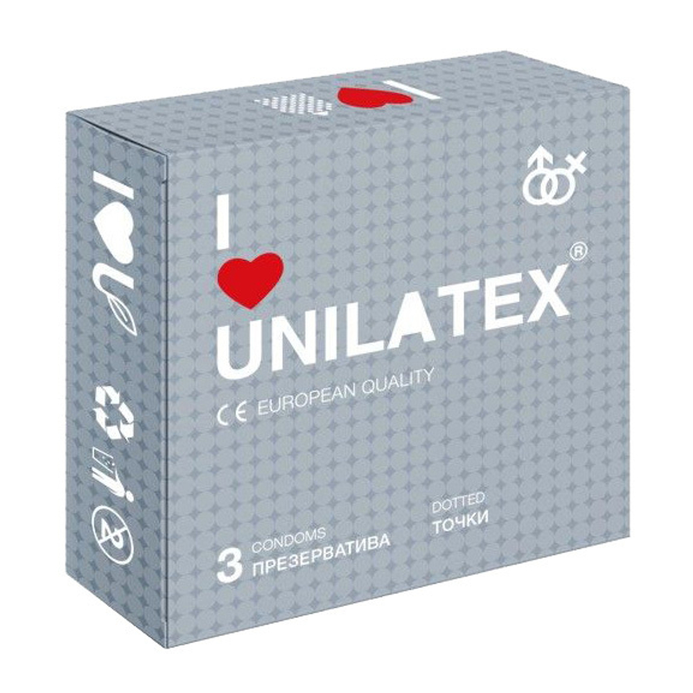 Презервативы с точками Unilatex Dotted 3шт