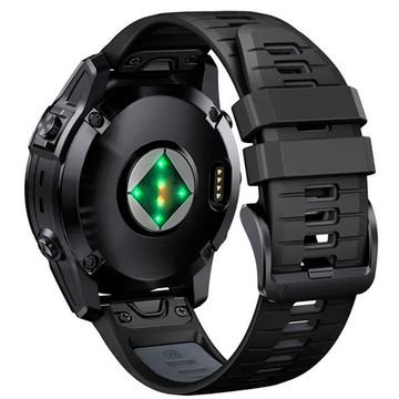 Ремешок силиконовый QuickFit 22 мм. для Garmin Fenix 7 PRO/7/6/5/5 plus, Quatix 5, MARQ, Forerunner 935 / 945, instinct, instinct 2 быстросъемный ( стиль Fenix 7 Pro ), черный/серый