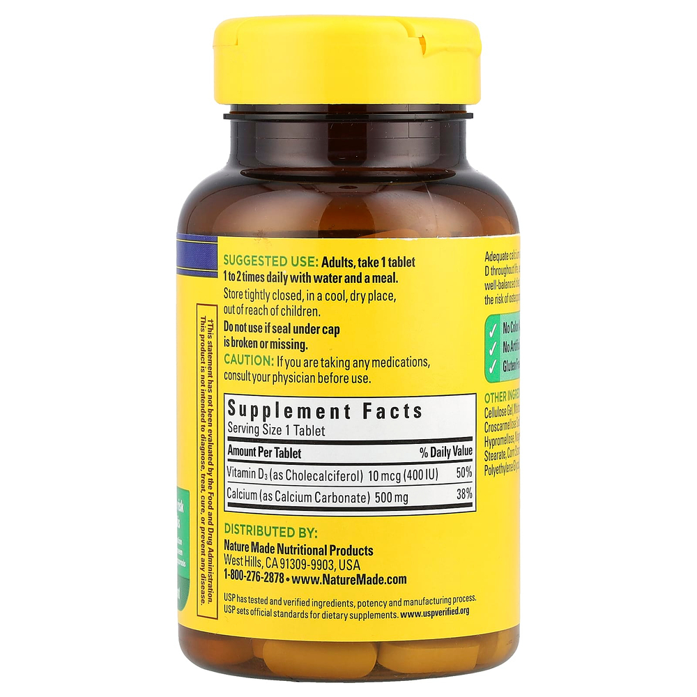 Nature Made, Кальций с витамином D3, 130 таблеток