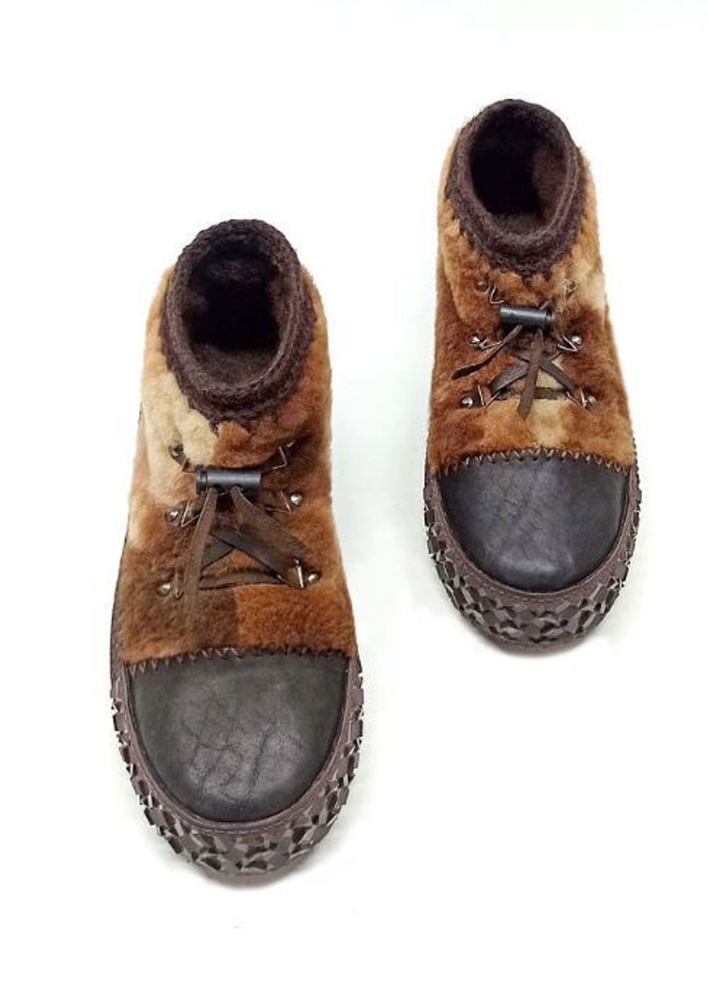 Ботинки меховые "Brown spots"