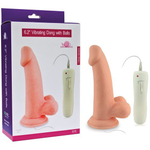 Вибратор реалистичный Vibrating Dong with balls телесный 15 см