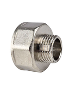 Муфта переходная, латунь, внутренняя резьба 1 1/4"х1/2", никель, RTP