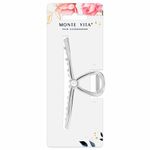 Краб для волос 11 см, с жемчужинкой, серебристый, MONTE VITA, 457017