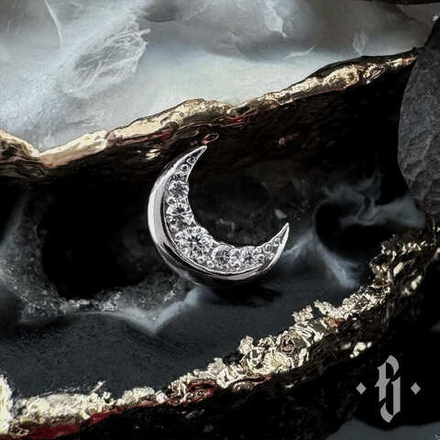 Накрутка "Lunation" - Белое золото - White CZ