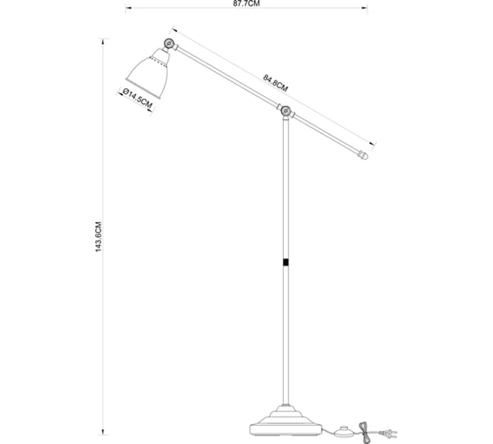 Торшер Arte Lamp Braccio A2054PN-1BK