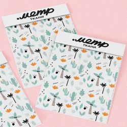 Ткань бязь пальмы и кактусы