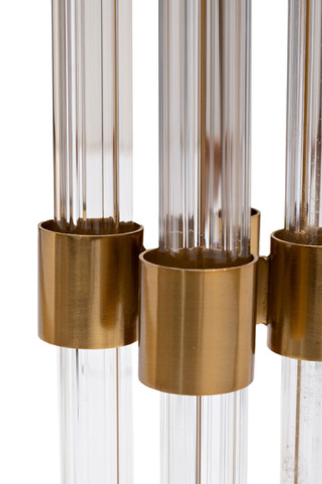 Торшер h166см Garda Decor со стеклянным основанием и белым плафоном